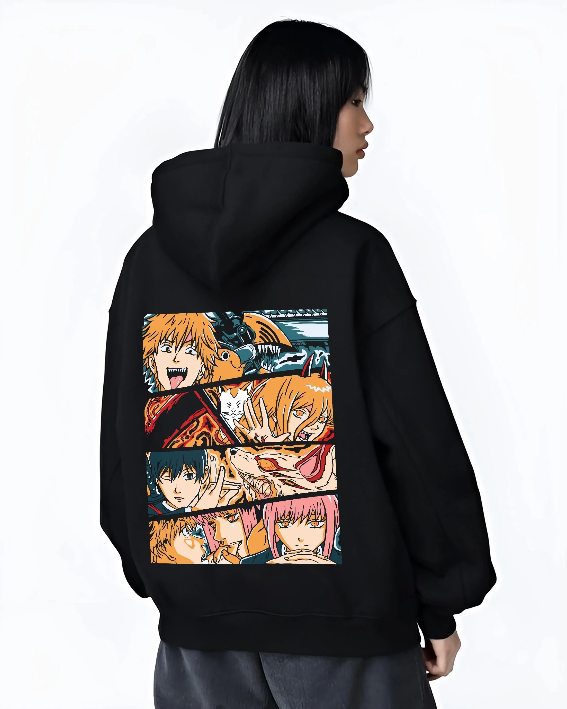 Chainsaw Man Hoodie Power and Denji Squad Scene - Image 3