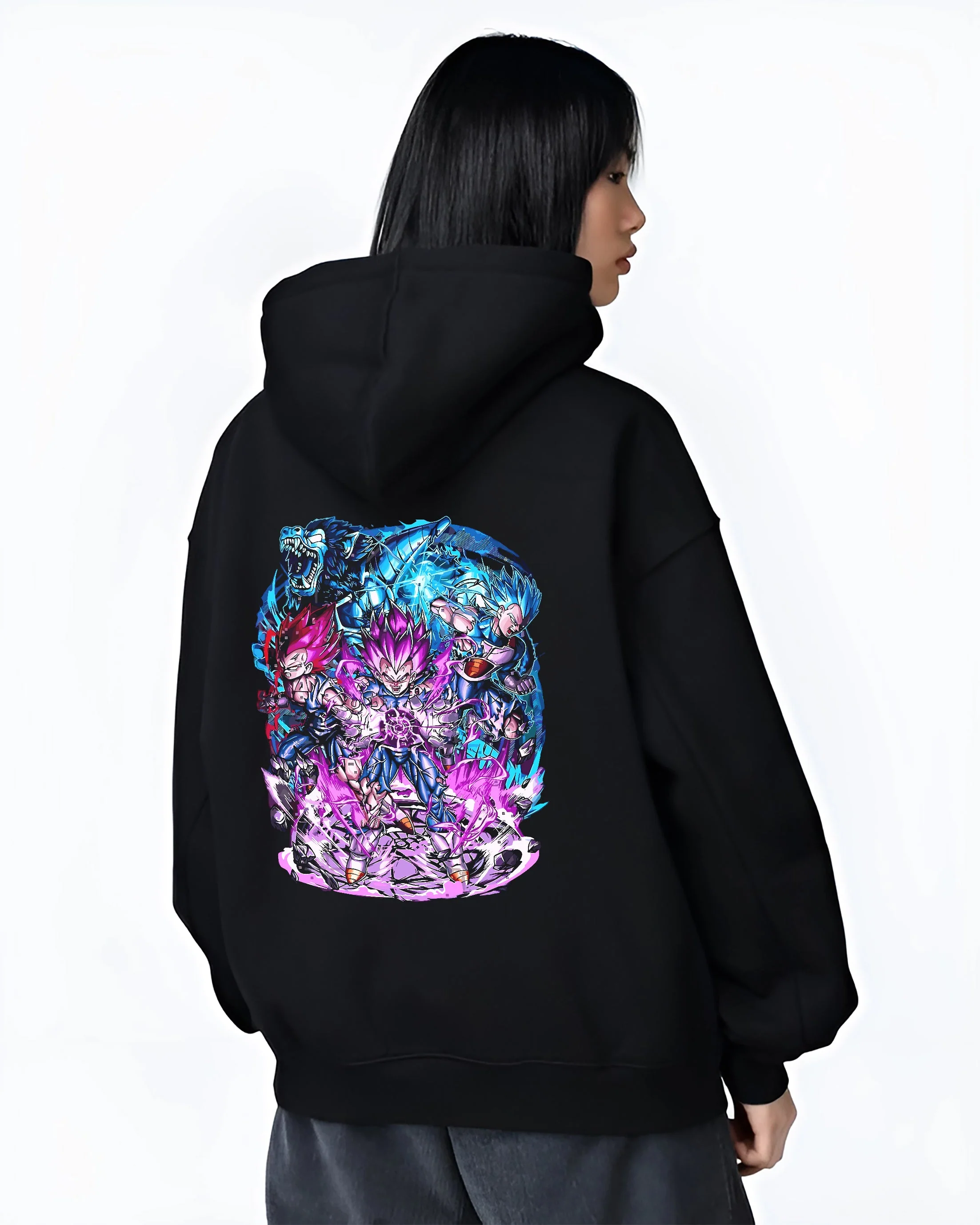 Vegeta Dragon Ball Z Hoodie Saiyan Prince All Forms Power - Image 3