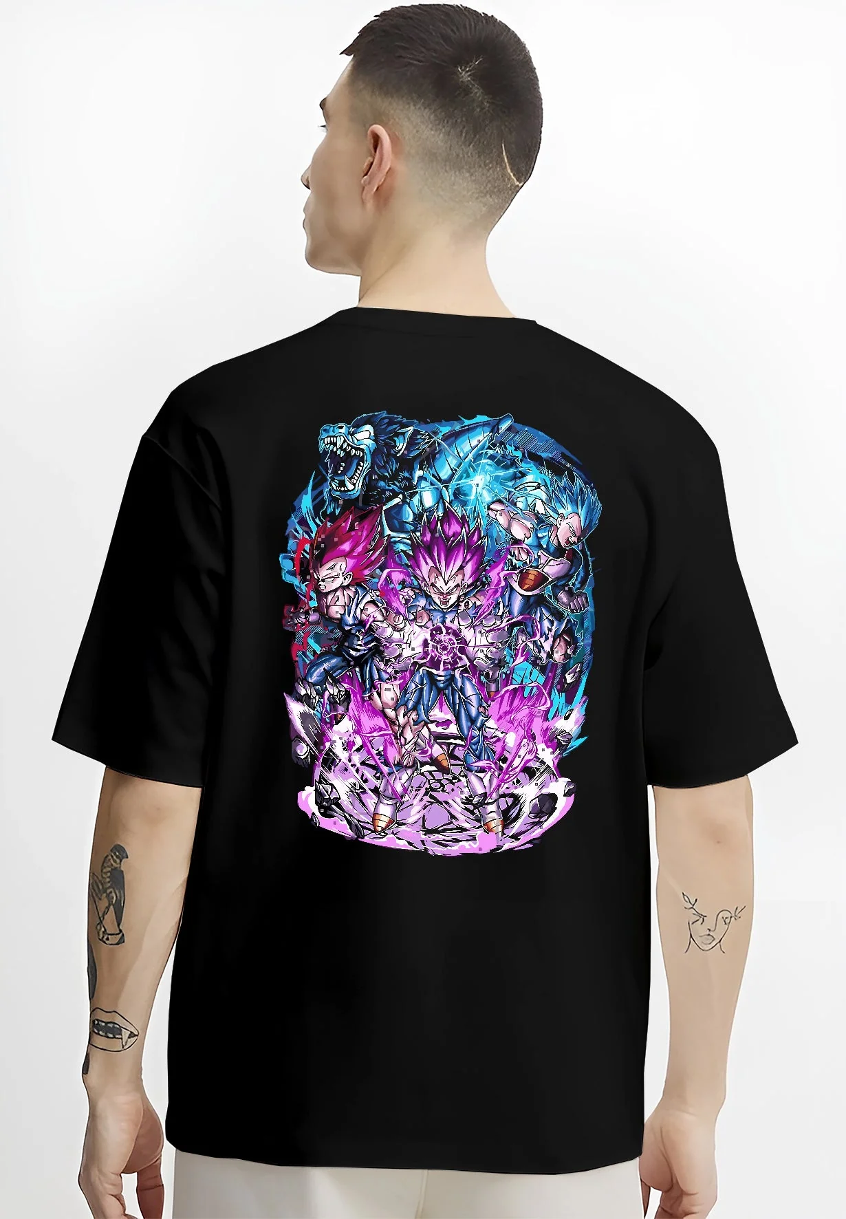 Vegeta Dragon Ball Z Hoodie Saiyan Prince All Forms Power - Image 4