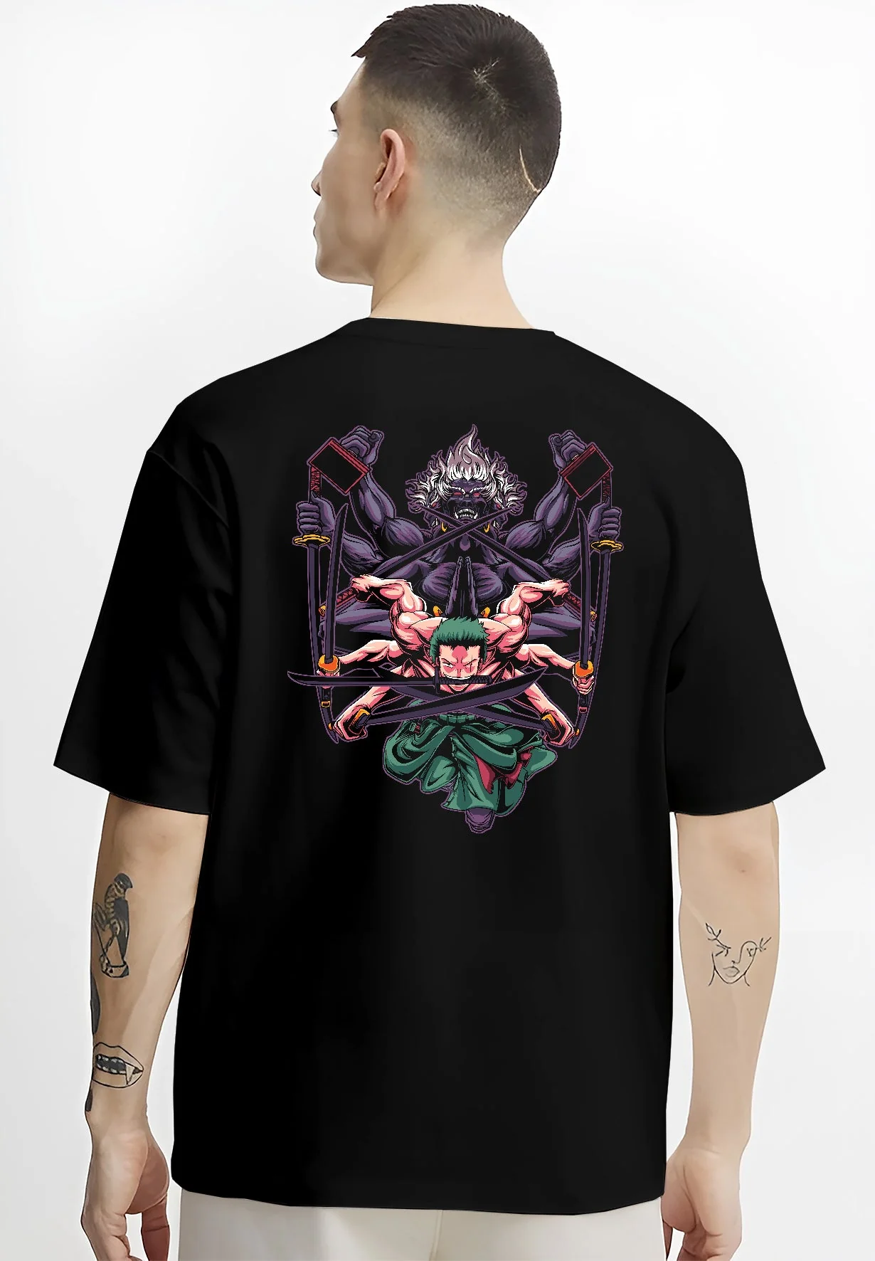 Zoro Asura One Piece Straw Hat Anime Battle Hoodie - Image 4